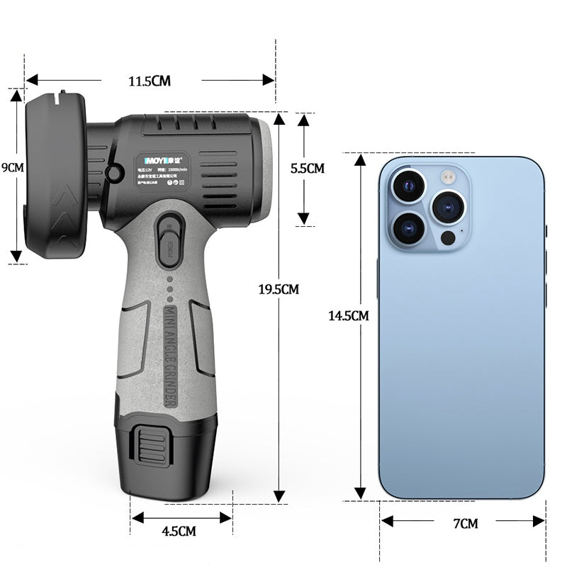 BowLift | 12V Mini Angle Grinder with Cutting Disc