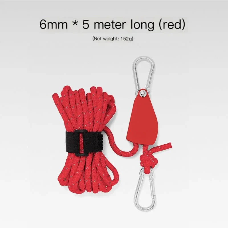 BowLift | Portable Adjustable Fix Tent High Strength Quick Release Pulley Camping Rope