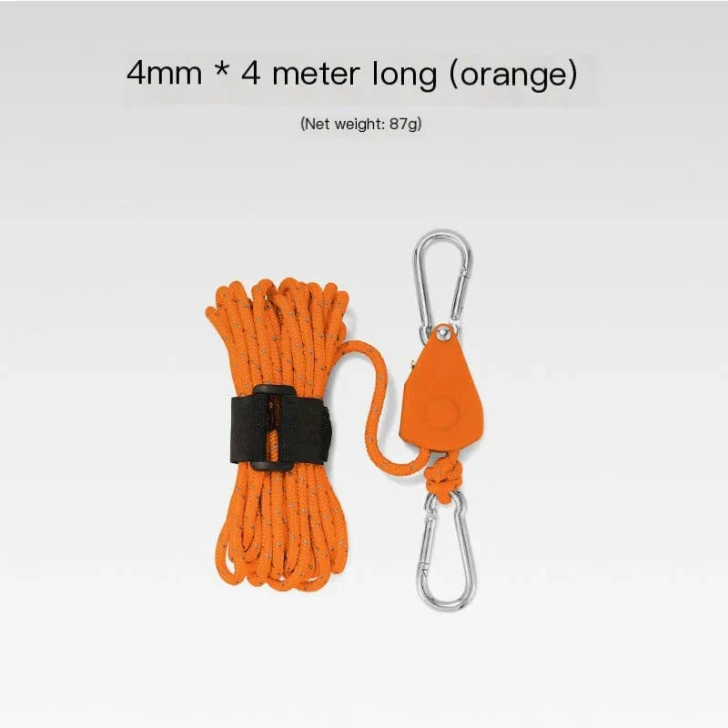BowLift | Portable Adjustable Fix Tent High Strength Quick Release Pulley Camping Rope