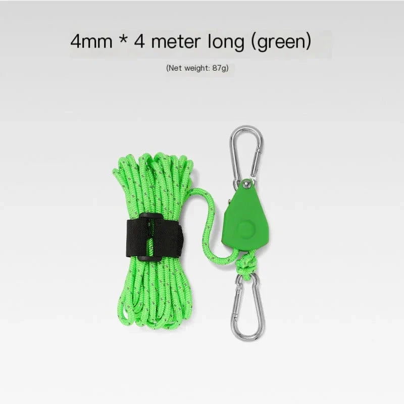 BowLift | Portable Adjustable Fix Tent High Strength Quick Release Pulley Camping Rope