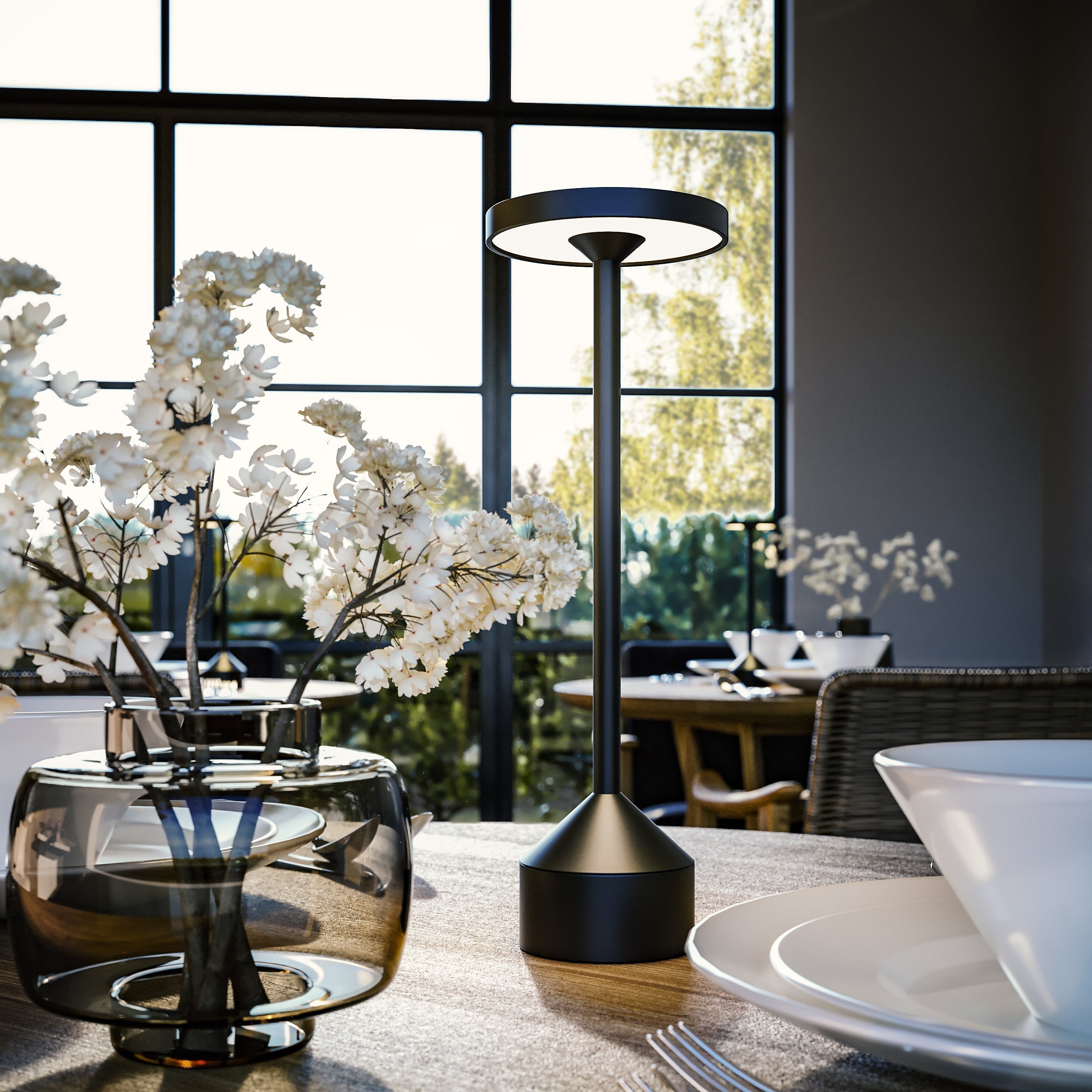 BowLift | Stockholm Lighting: Elegant Wireless Table Lamp with Dimmer Function