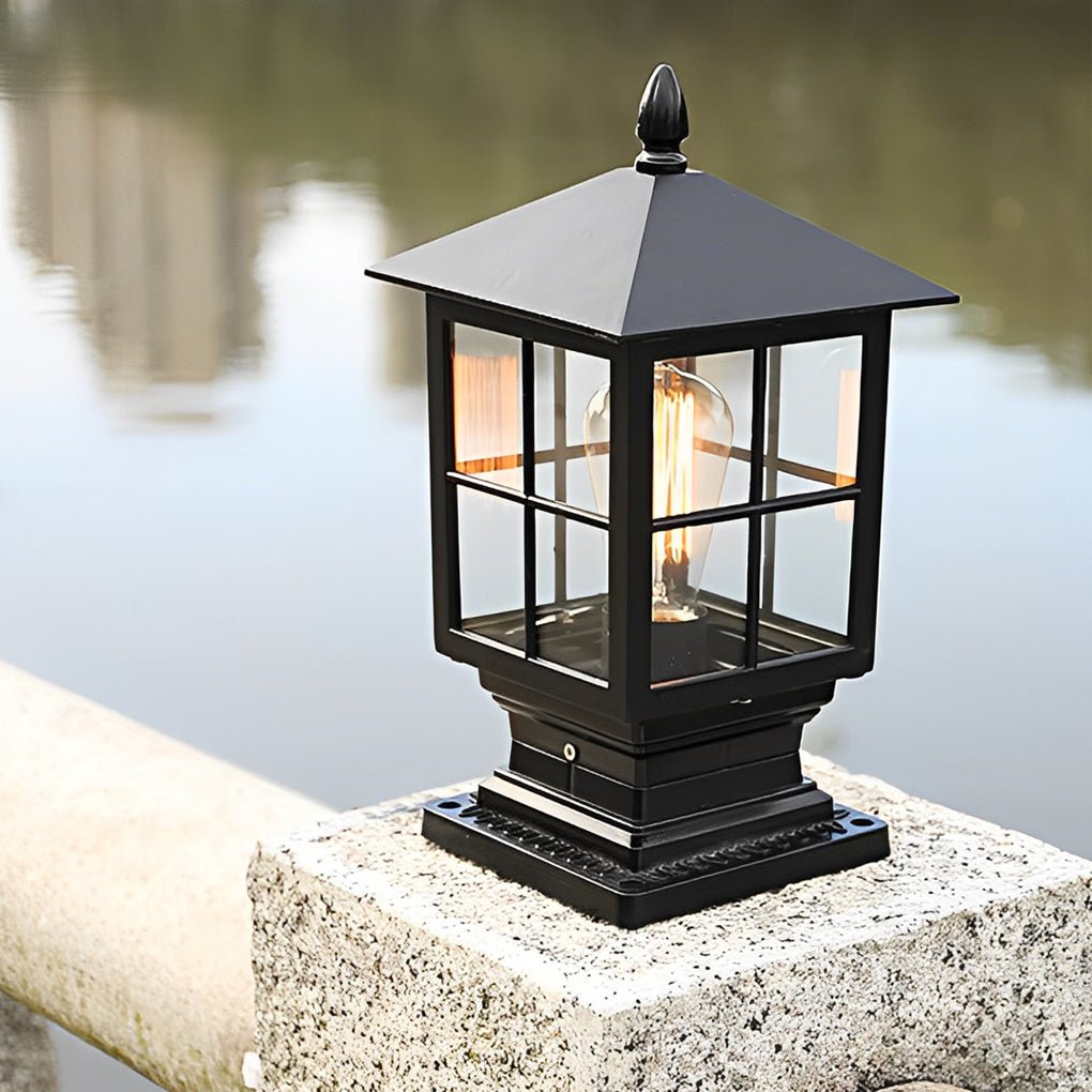 BowLift | Classic Black Square LED Post Lights Solar Powered