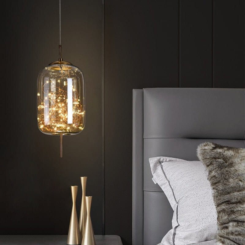 BowLift | Elegant Hanging Lamp with Glass Shade and Fairy Motif