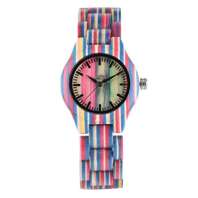 BowLift | Men Women Fashion Colorful Wood Bamboo Watch Quartz Analog Handmade Full Wooden Bracelet Luxury Wristwatches Gifts for Lovers