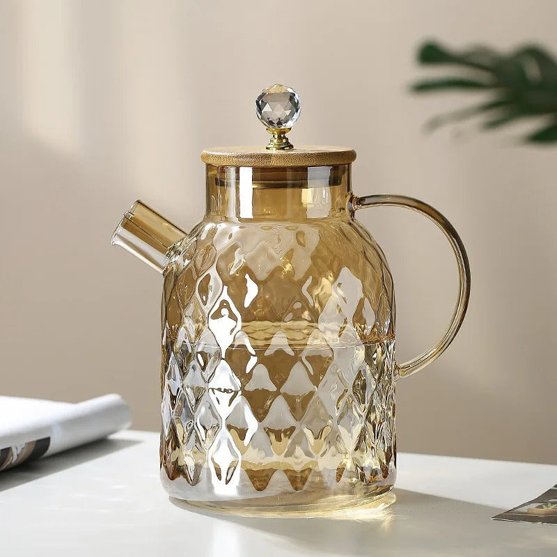 BowLift | Classic Crystal Teapot | Glass & Wood