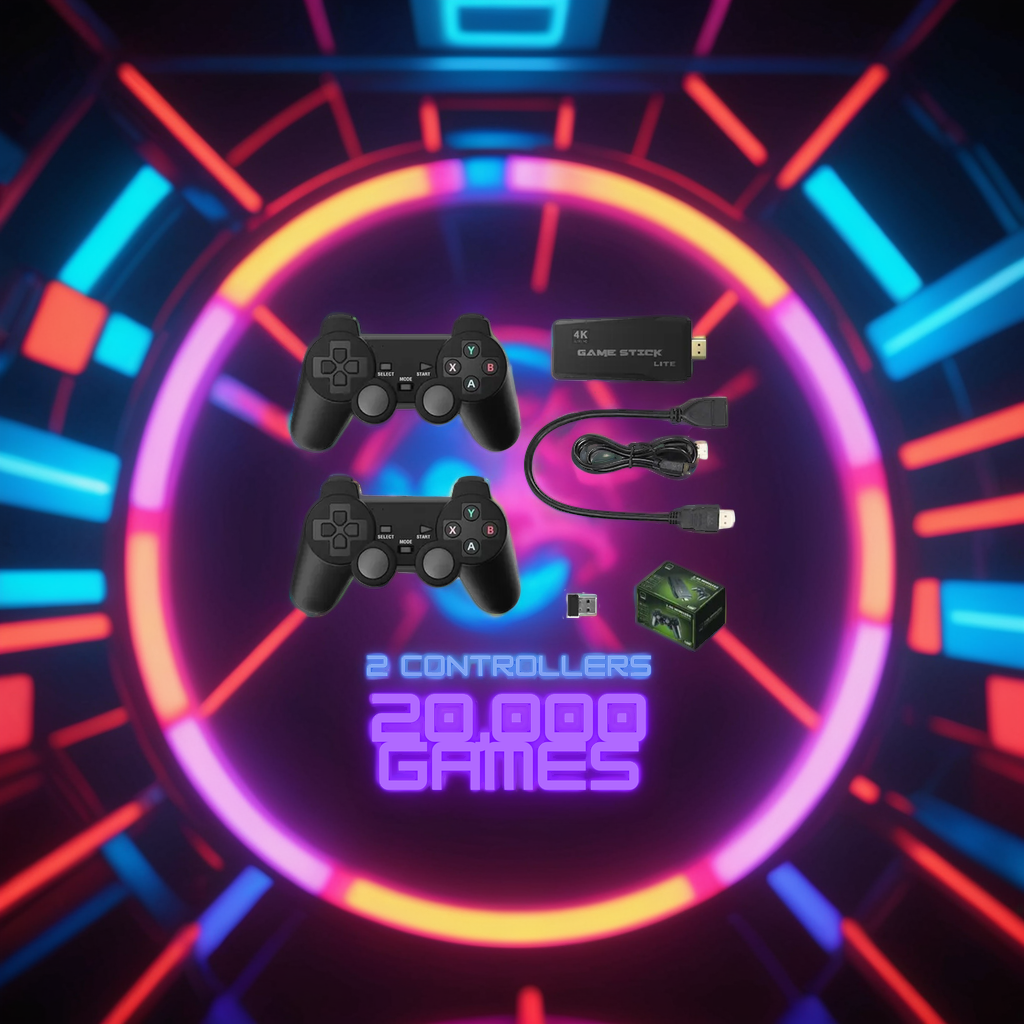 BowLift | 4K Retro Video Game Console Stick Dual Wireless Controllers Set