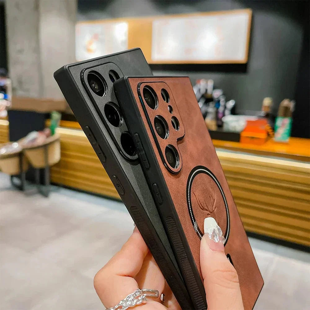 BowLift | Leather Case for Samsung Phone | Magnetic Wireless Charging Case