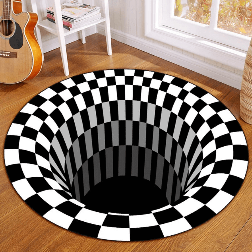 BowLift | 3D Illusion Vortex Rug – Round Polyester Floor Mat