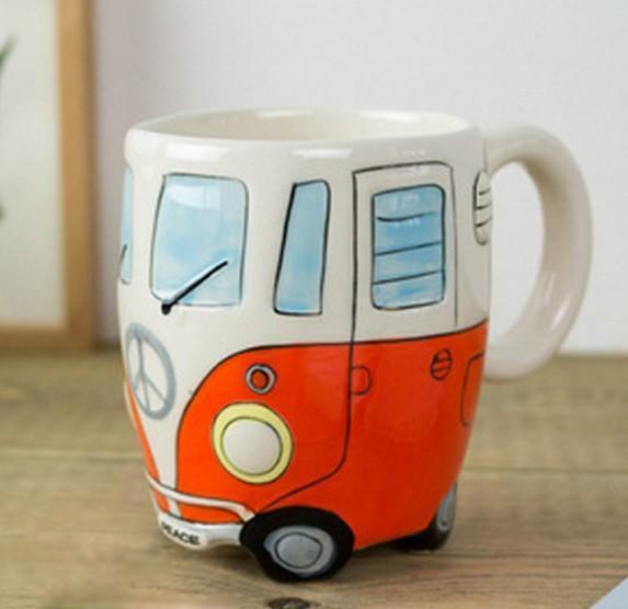 BowLift | GroovyCup Camperbus Mug – Retro Ceramic Coffee Mug 330ml