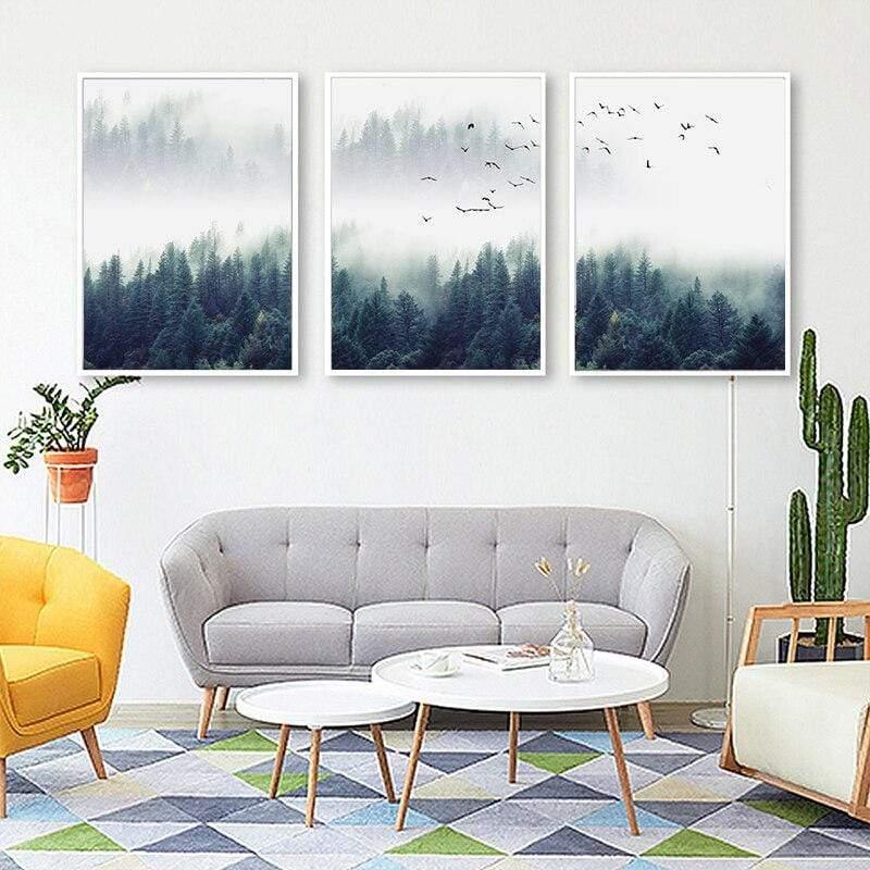 BowLift | 3-piece Nordic Forest Landscape Wall Art