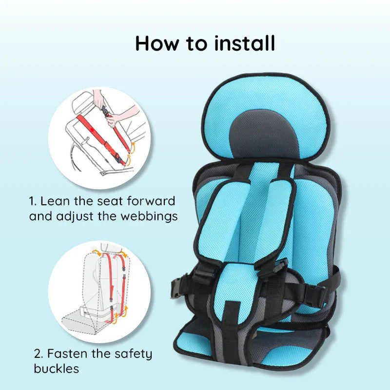 BowLift | Portable Travel Car Seat & Toddler Booster | 5-Point Safety Harness | Foldable Compact Design for Ages 1–12