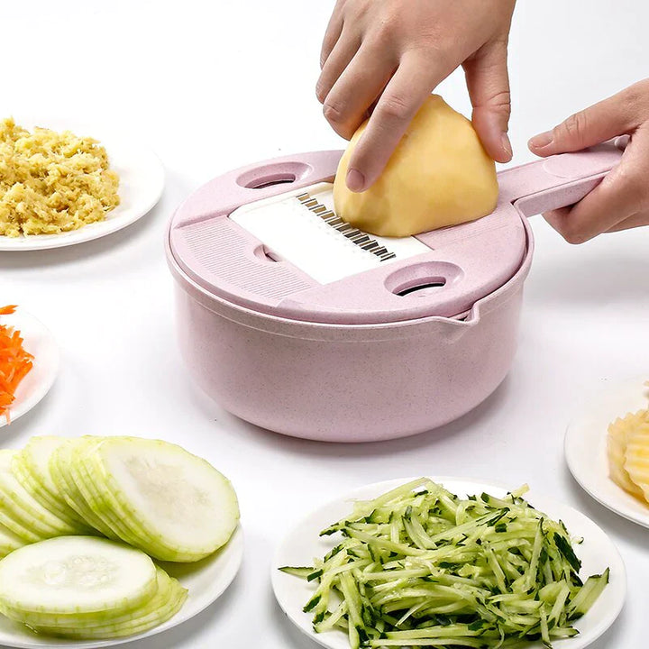 BowLift | Multifunctional Vegetable Grater with Sieve – 3-in-1 Kitchen Grater for Vegetables & Fruits | Practical Kitchen Helper with Collection Tray