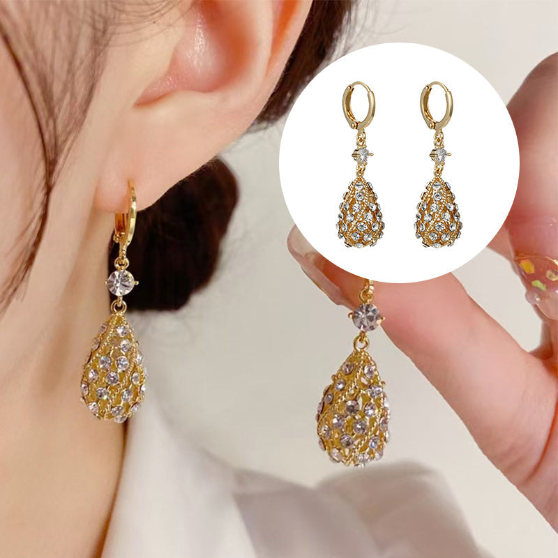 Fashionable Diamond Water Drop Earrings Bowlift