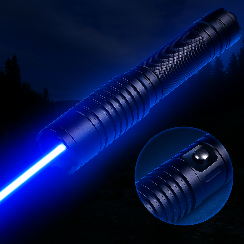 BowLift | Blue Beam Laser Torch | 450nm High-Intensity Optical Output | Tactical 5000m+ Range | Adjustable Focus Aluminum Chassis | Thermal Ignition Capable Flashlight