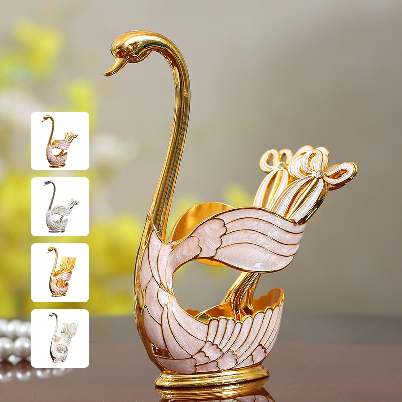 Home Decoration Swan Dessert Spoon/Fork Tableware Set | Bowlift