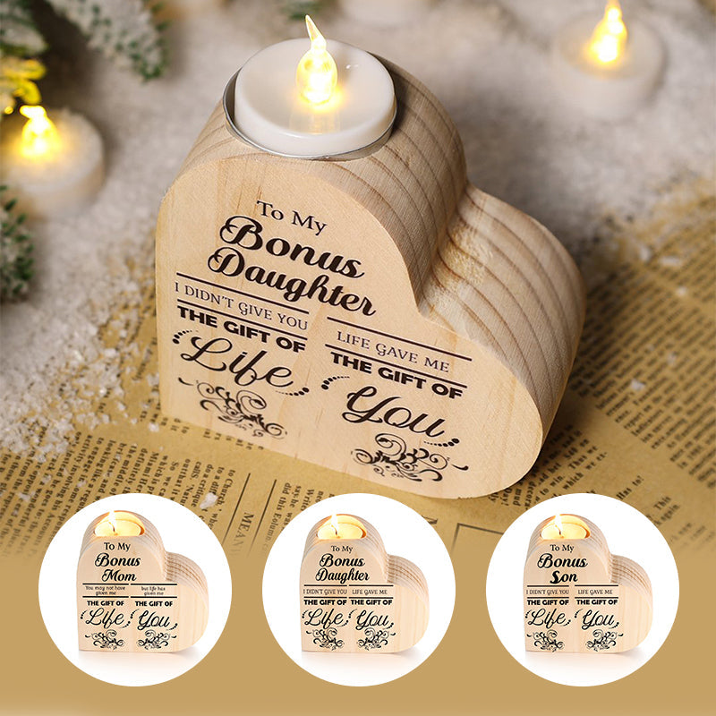 Wood heart candle holder | Bowlift