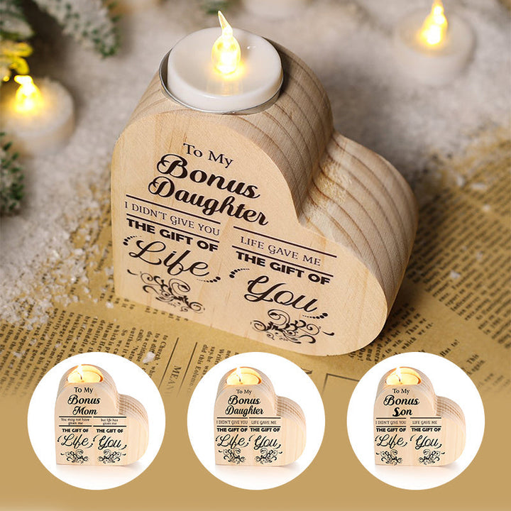 Wood heart candle holder | Bowlift