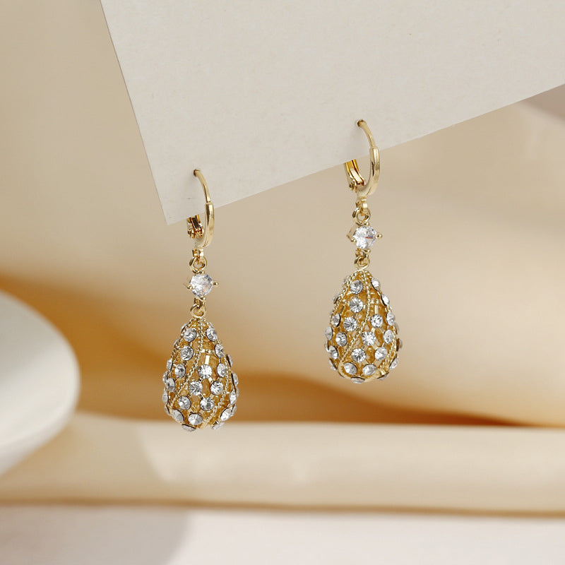 Fashionable Diamond Water Drop Earrings Bowlift