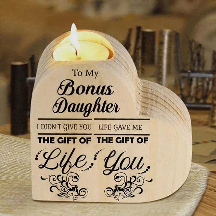 Wood heart candle holder | Bowlift