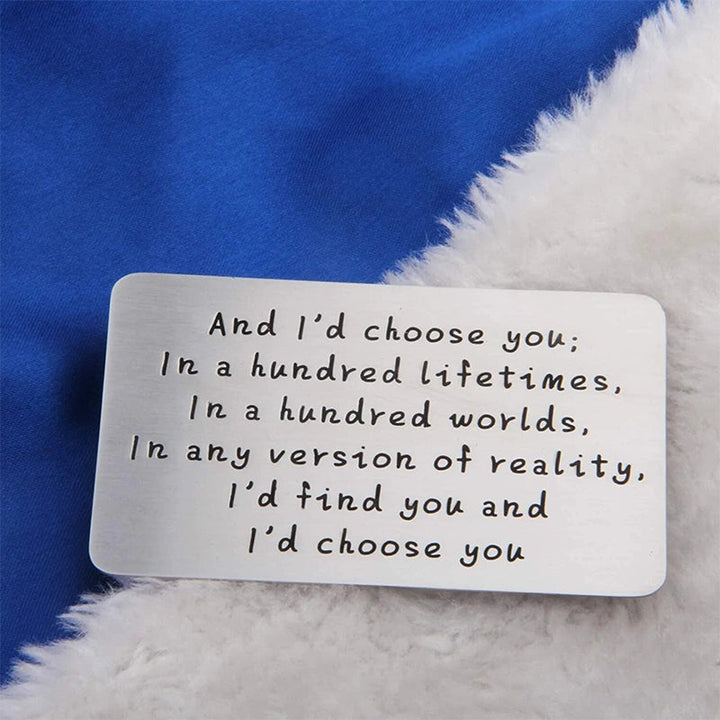 BowLift | Metal Engraved Card - Message of Love