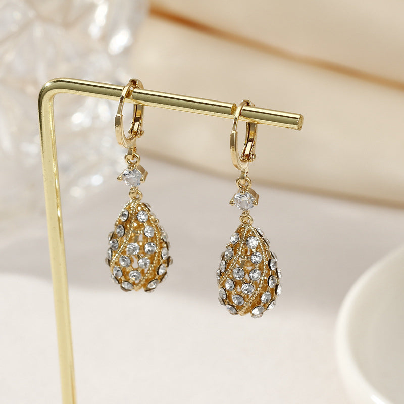 Fashionable Diamond Water Drop Earrings Bowlift