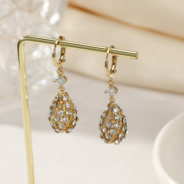 Fashionable Diamond Water Drop Earrings Bowlift