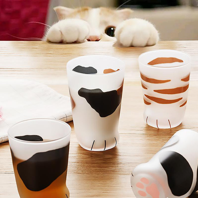 Cute Cat Paw Glass Cup | Bowlift
