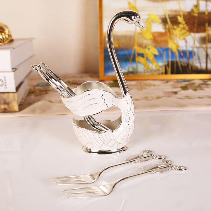 Home Decoration Swan Dessert Spoon/Fork Tableware Set | Bowlift