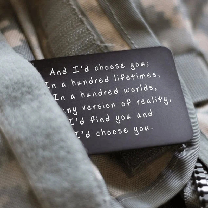 BowLift | Metal Engraved Card - Message of Love