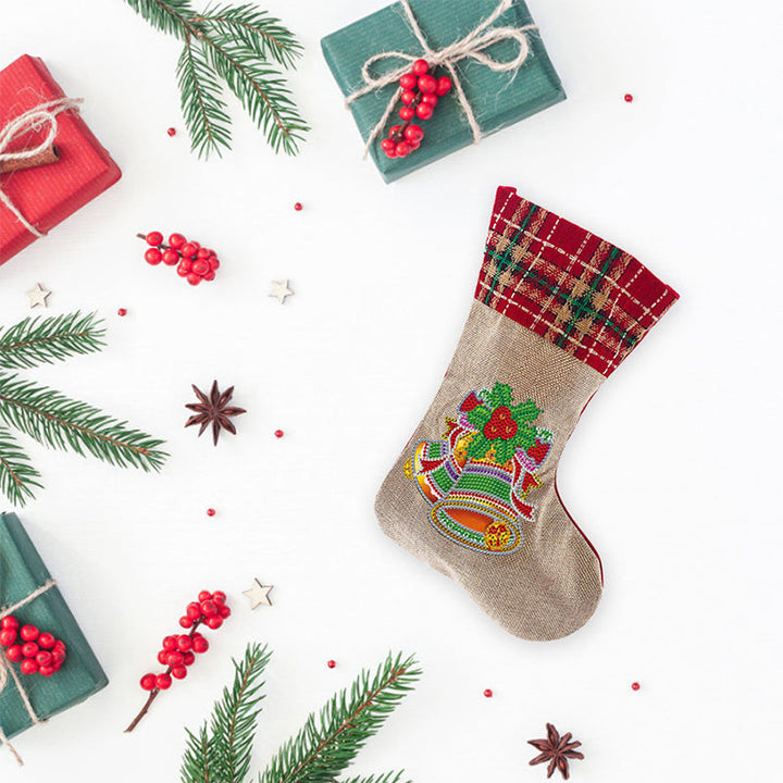 BowLift | 5D Diamond Painting Xmas Rhinestone Socks Embroidery Mosaic Gift Bag