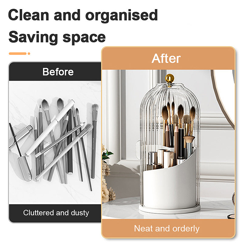 360° Rotating Makeup Brush Organizer Box | Bowlift