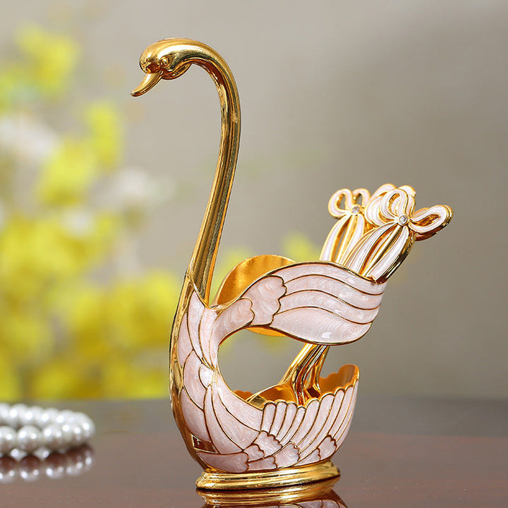 Home Decoration Swan Dessert Spoon/Fork Tableware Set | Bowlift