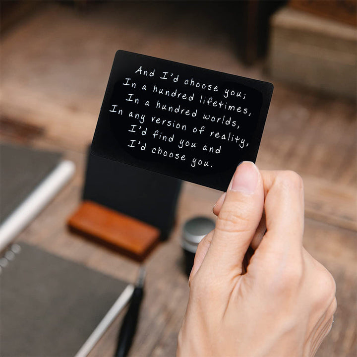 BowLift | Metal Engraved Card - Message of Love