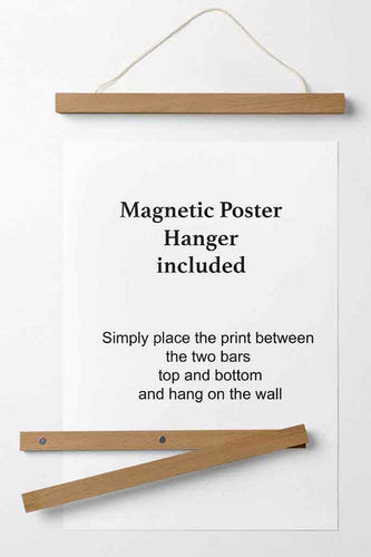 Aqua and Yellow Half Circles Mid Century Geometric Poster with Hanger | Bowlift