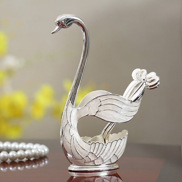 Home Decoration Swan Dessert Spoon/Fork Tableware Set | Bowlift