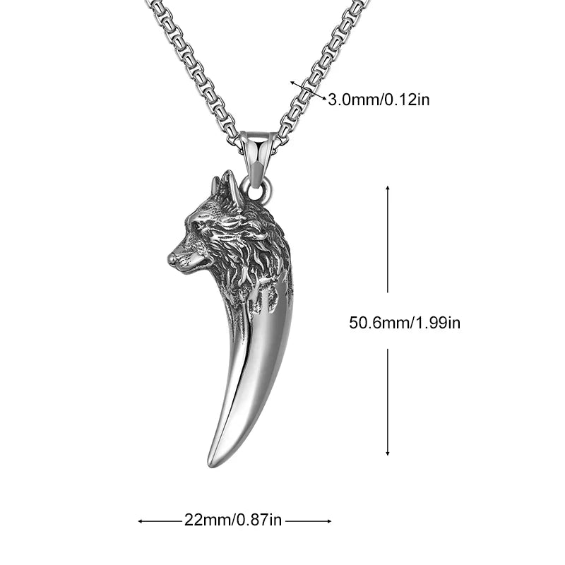 BowLift | Wolf's Head Necklace made of Titanium Steel
