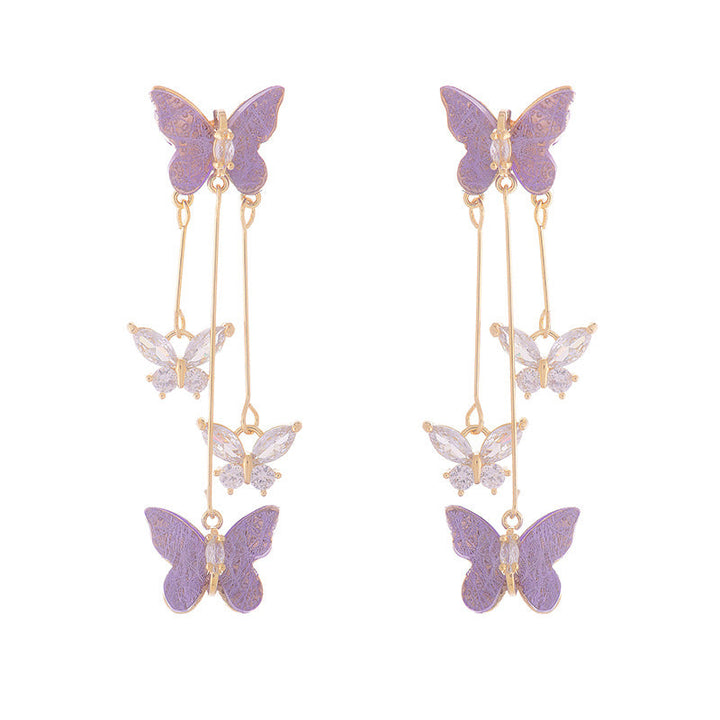 BowLift | Crystal Butterfly Tassel Earrings