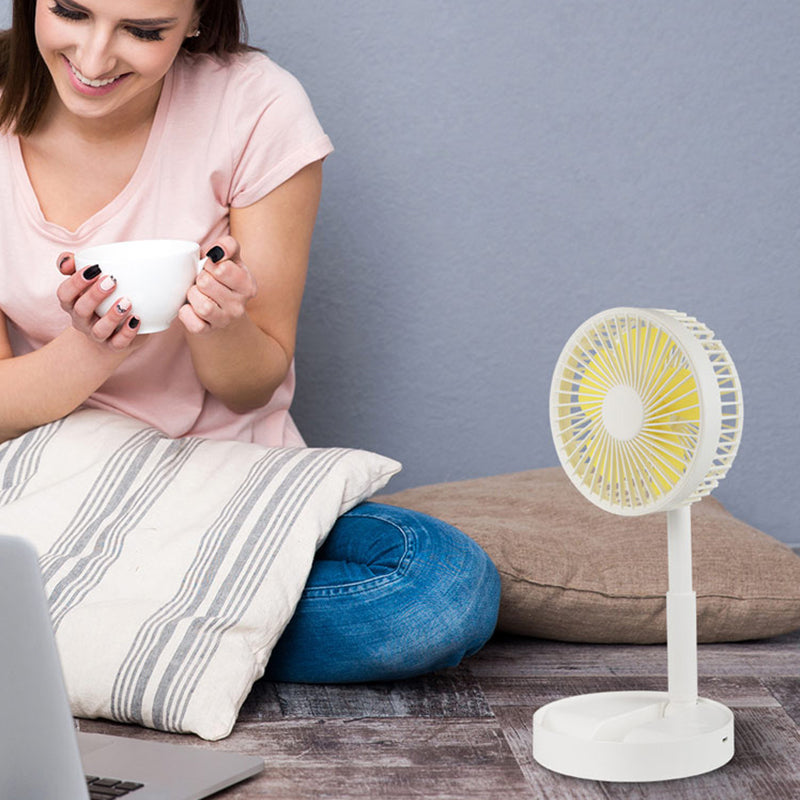 Mini fan with foldable telescopic phone holder | Bowlift