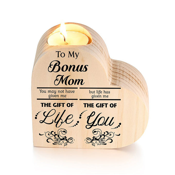 Wood heart candle holder | Bowlift