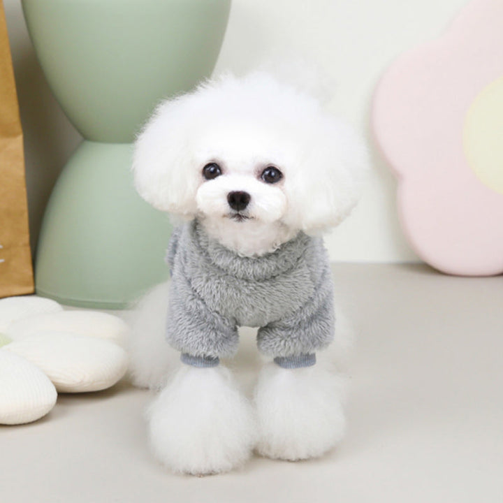 Fleece Pet Elastic Overall with Leash Ring Bowlift