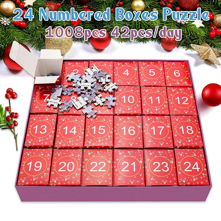 BowLift | 1000PCS Christmas Jigsaw Puzzles Advent Calendar  - Christmas Gift