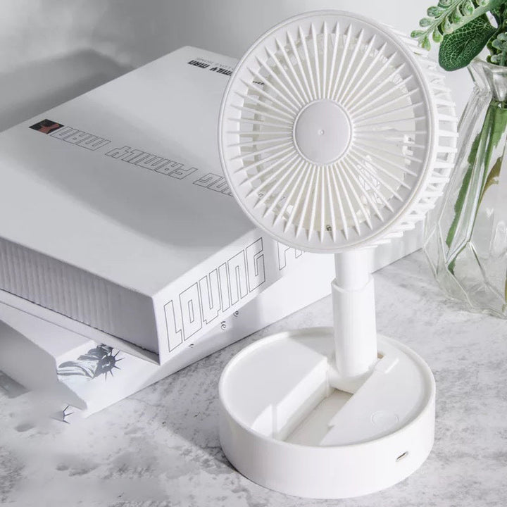 Mini fan with foldable telescopic phone holder | Bowlift