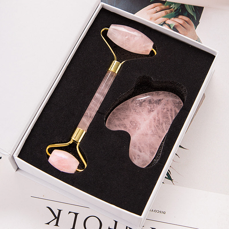 BowLift | 2-in-1 Jade Roller Gua Sha Set, De-Puff & Relieves Stress, for Face, Eye, Arm, Leg