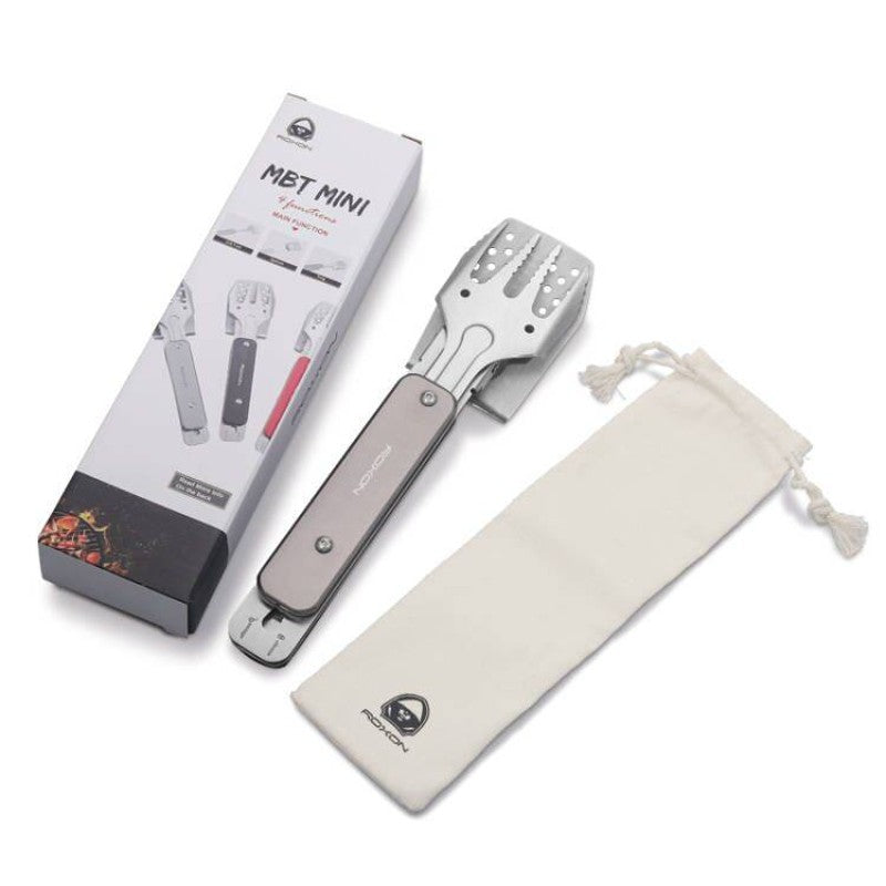 BowLift | Foldable Detachable Stainless Steel Hybrid Grill Tongs, with Retractable Handle & Bottle Opener