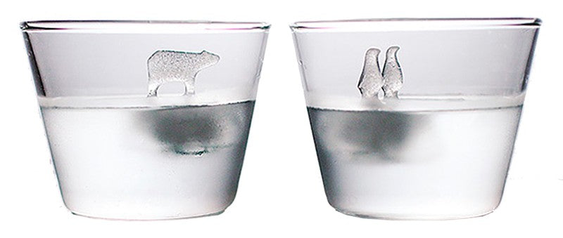 BowLift | Polar Bear and Penguins Silicone Ice Mold 2pcs Set, for Party, Whisky, Cocktail & More