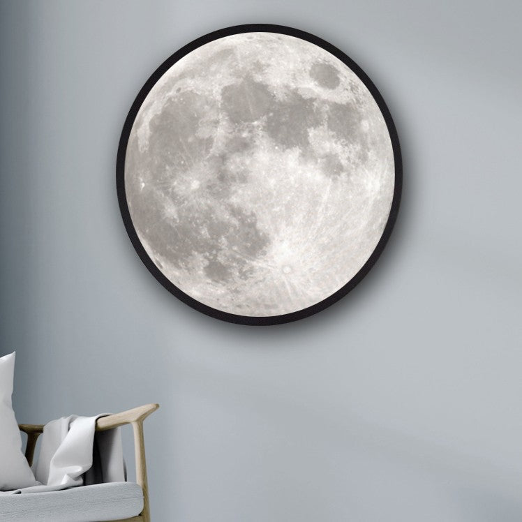 BowLift | 2-in-1 Mirror and Light, with Moon Painting, LED Ambient Light & USB Power, for Home, Office and Bedroom