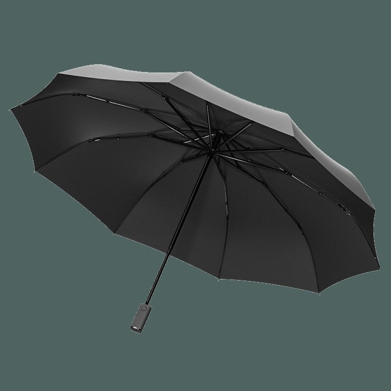 BowLift | Automatic Umbrella, with Built-in LED Lighting, 100-Day Long Standby & 10 Ribs, for Heavy Rain, Night, Outdoor & More