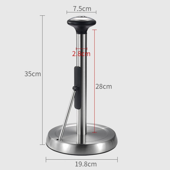 BowLift | Paper Towel Holder, with Simple Tear Design, Adjustable Rod, Spring-Activated Arm & Non-slip Base, for Kitchen & Bathroom