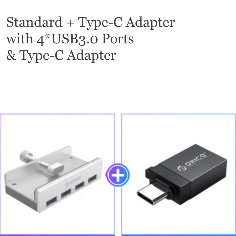 BowLift | Creative Back Clip Snap-on USB3.0 Hub, with 4 USB Ports & Easy- to-fix Design, for Ultimate Convenience in Home & Office