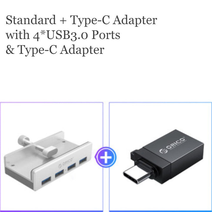 BowLift | Creative Back Clip Snap-on USB3.0 Hub, with 4 USB Ports & Easy- to-fix Design, for Ultimate Convenience in Home & Office